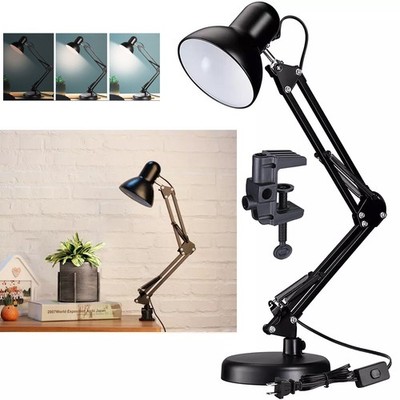 LED Desk Lamp Adjustable Swing Arm Lamp with Clamp Eye
