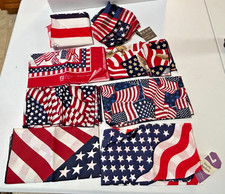 8 Bandanas USA American Flag Red, White  Blue 20 1/2" x 22" Unused