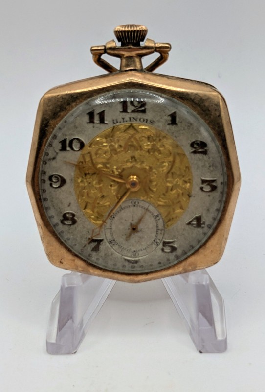 1921 Illinois 20 Year Gold Filled Case Pocket Watch-Runs, Setting/Winding Issue