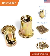 Versatile 1/4-20 UNC Rivet Nuts, 70 Pcs, Zinc-Coated for Multifunctional Use
