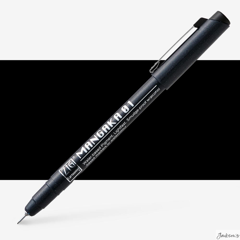 Kuretake Zig Mangaka Fineliner Pen Water-Based Pigment 0.1mm Black Drawing