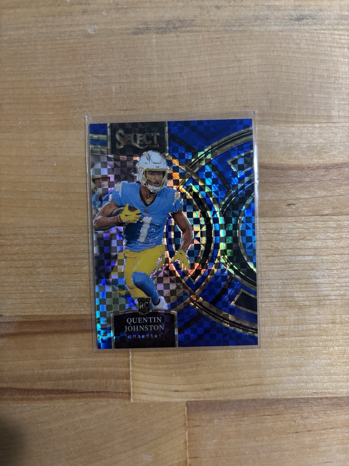 2023 Panini Select Premier Level Blue Prizm /149 Quentin Johnston #196 rf2