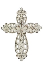 Comfy Hour Faith and Hope Collection 12" White Handmade Antique Cross