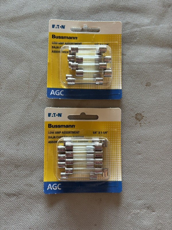 LOT OF 2 Bussmann Assorted AGC Fuses 10 Fuses PER PKG 20 Total Fuses Low AMP