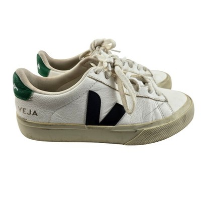 Veja Campo Leather Sneakers Extra White Emeraude Black Womens 5 Athleteisure