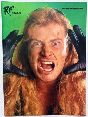 MEGADETH~DAVE MUSTAINE~ORIG 1990 POSTER~FULL PAGE MAGAZINE PINUP