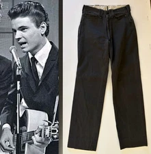 DON EVERLY original WORN EVERLY BROS Pants 50s H Bar C Ranchwear Black Denim