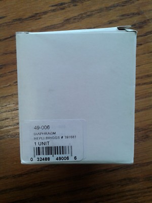 #ad NOS BRIGGS PARTS REPLACEMENT DIAPHRAGM 49 006 391681 $9.95