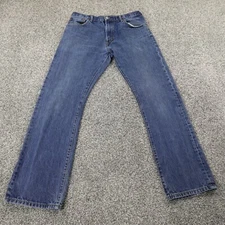 Levis Jeans Mens 34X32 Dark Blue Denim Pants 517 Boot Cut Western Cowboy Rodeo