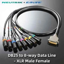 1pcs CANARE DIY MR202-8AT DB25 to 8-way XLR NETRIK 6.35mm Audio Connection Cable