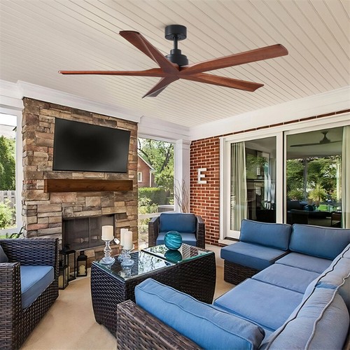 60" Large Modern Ceiling Outdoor/Indoor Fan No Light DC Motor 7000CFM w/Remote - Picture 8 of 8