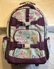 Pottery Barn Kids Rolling Backpack Book Bag - Owls