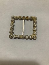 Vintage Rhinestone Belt Buckle Square