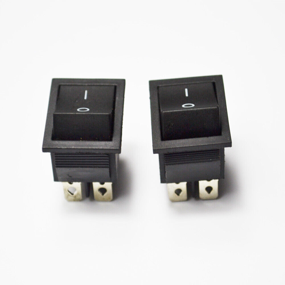 2pcs Rocker Switch ON/OFF Switch DPDT Copper Black Indicator Lights 6 Pin IP20