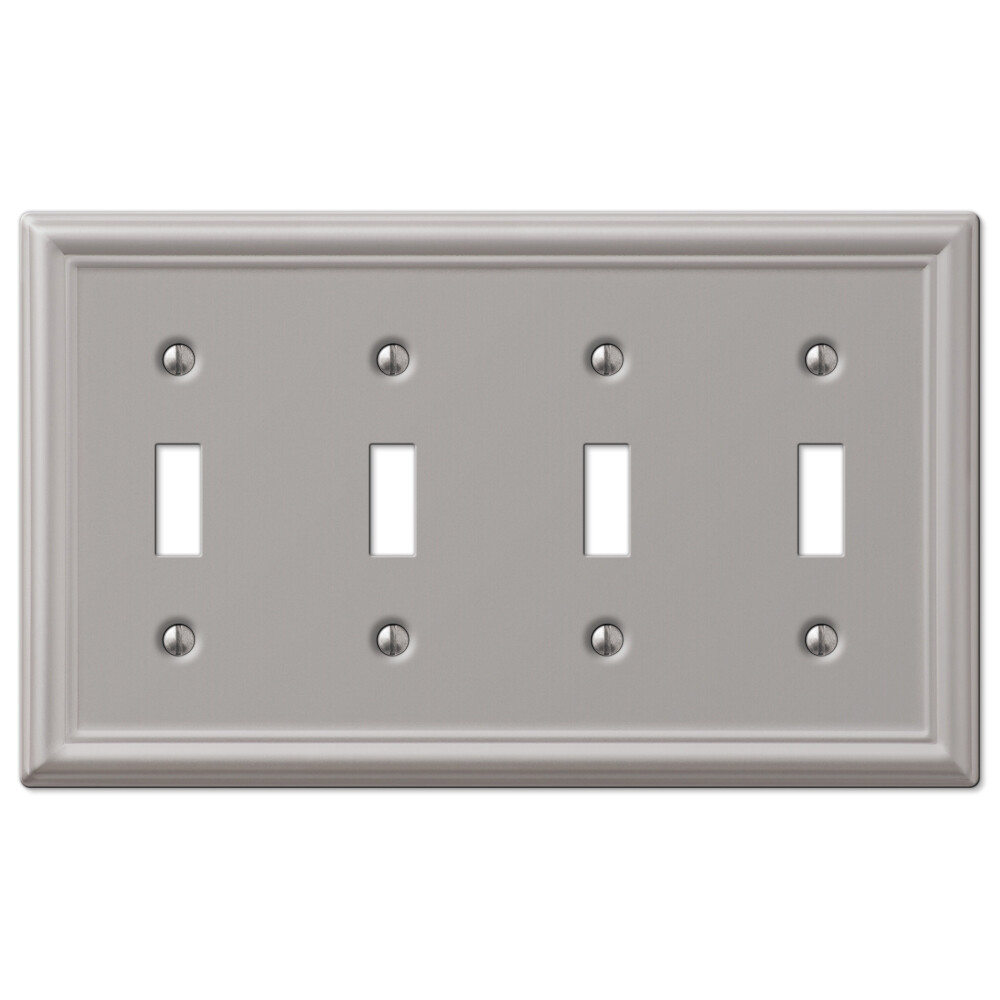 Cover Chelsea Brushed Nickel Wallplate Decora Toggle Outlet 