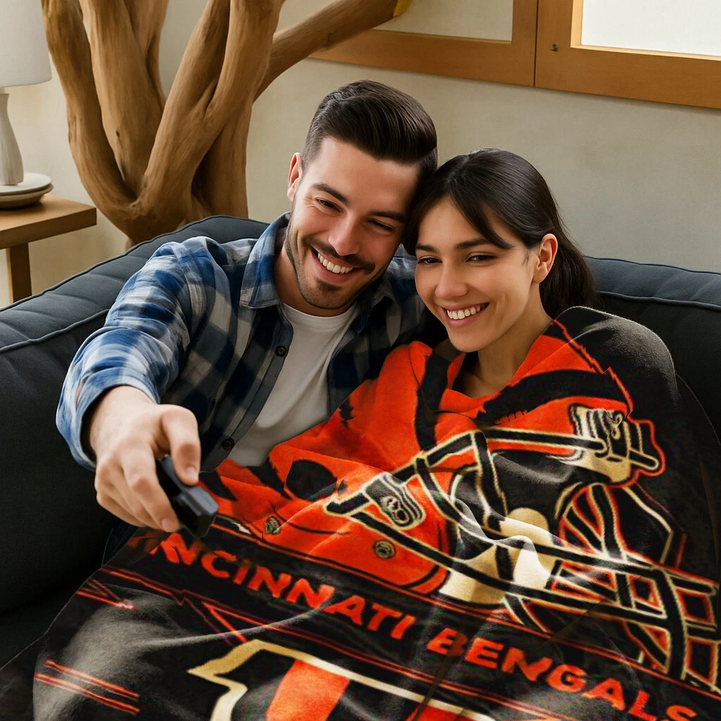 Cincinnati Bengals football Plush Blanket, Soft & Warm