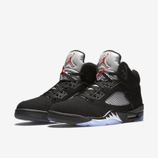 jordan 5 black metallic silver