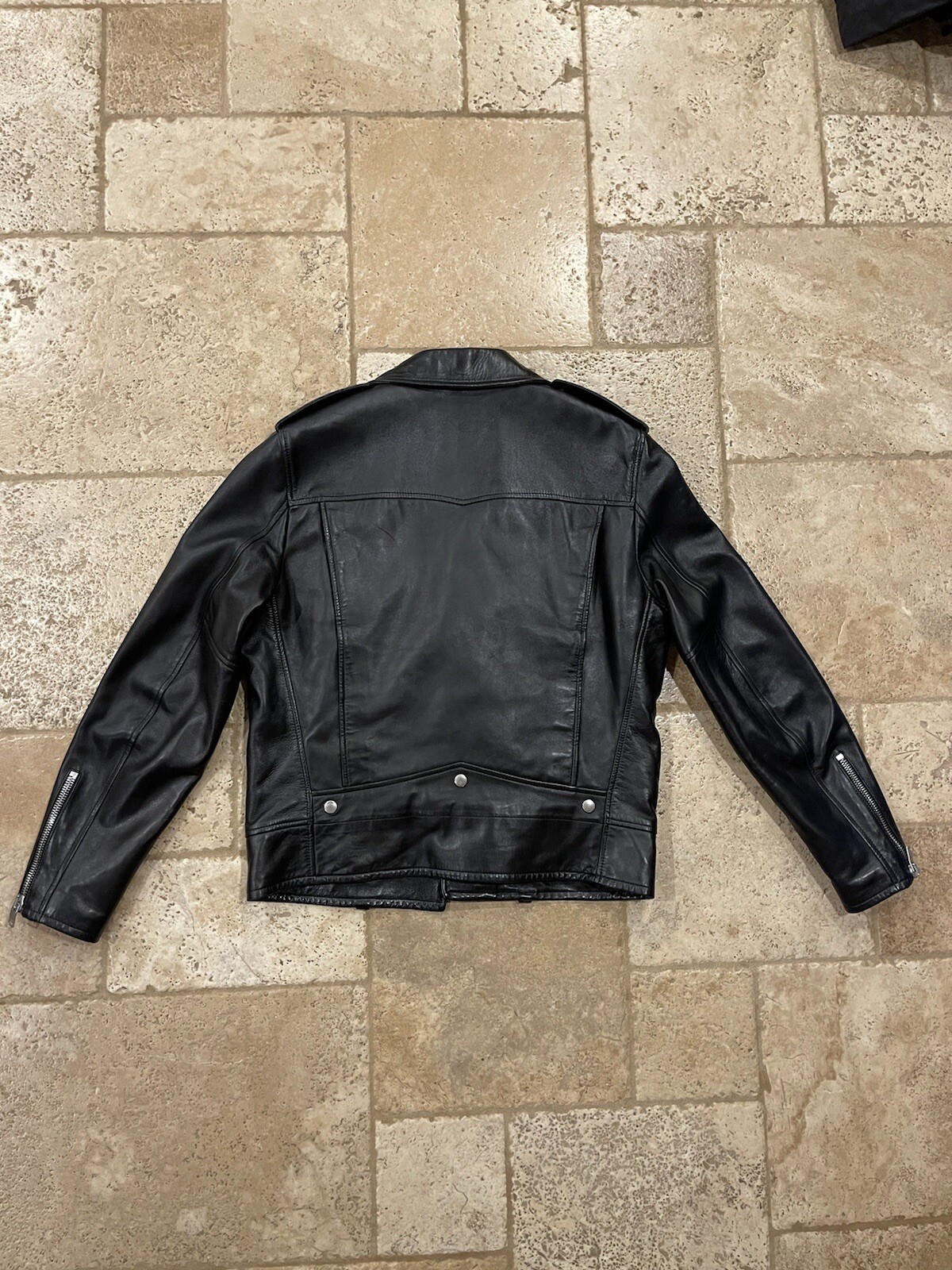 Saint Laurent SS16 L01 Giacca da motociclista in pelle di agnello Era Hedi taglia 52