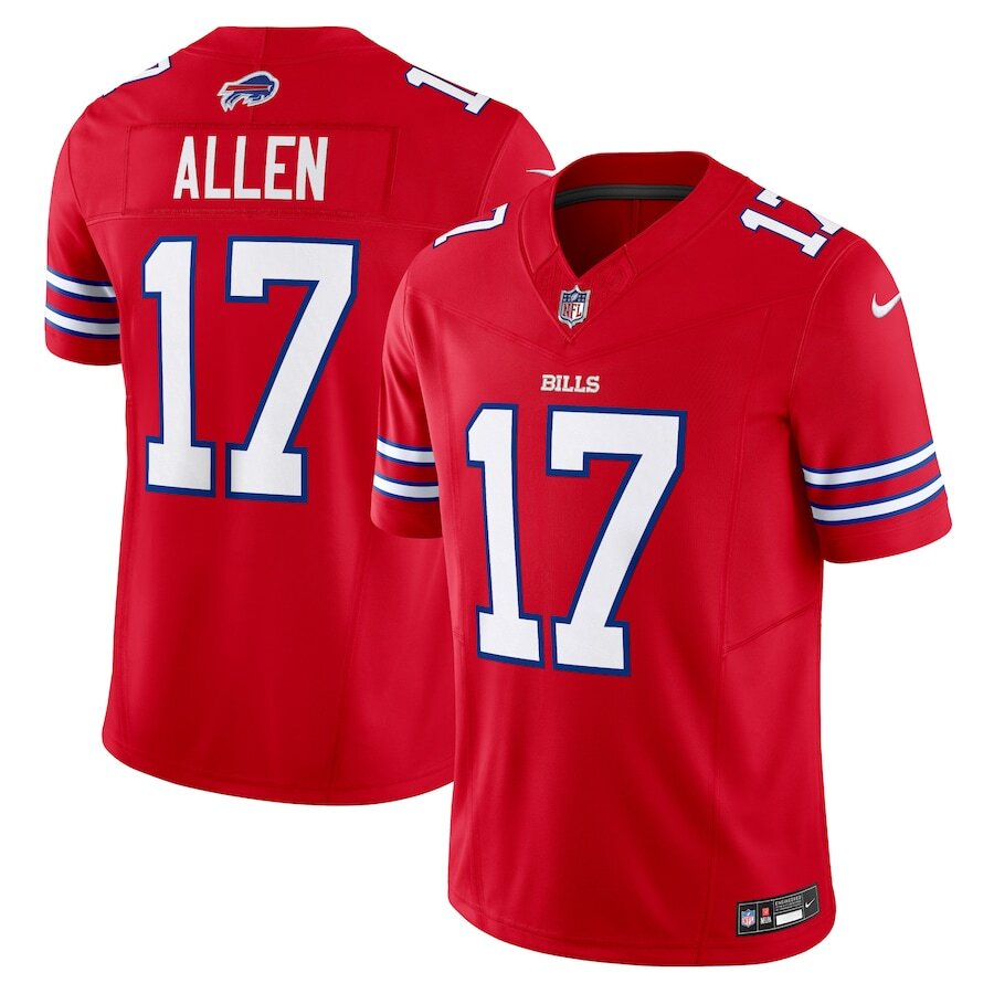 Buffalo Bills Josh Allen #17 Nike Red Alternate 2025 F.U.S.E. NFL