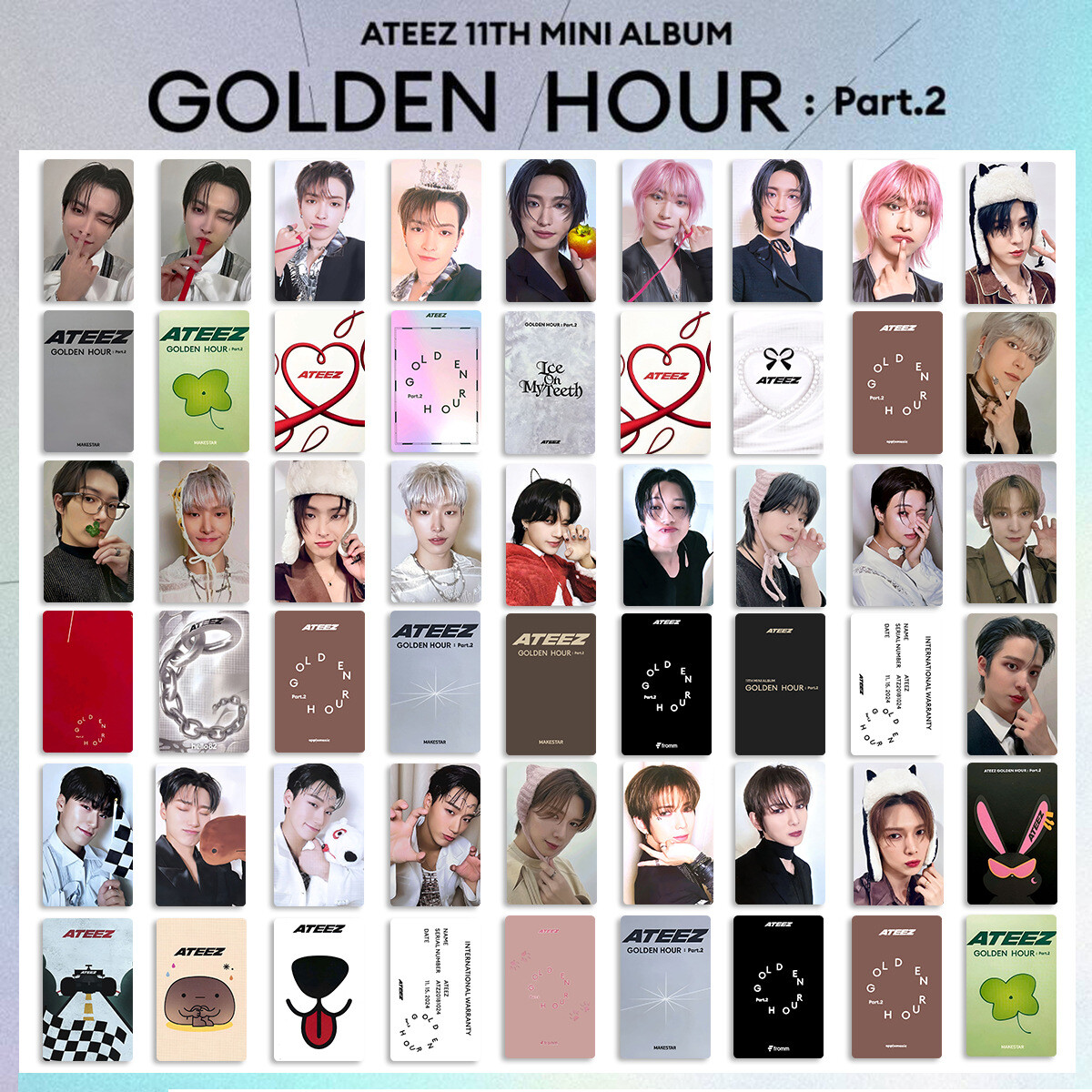 4pcs/set Kpop ATEEZ GOLDEN HOUR : Part.2 Photo Cards Self Made