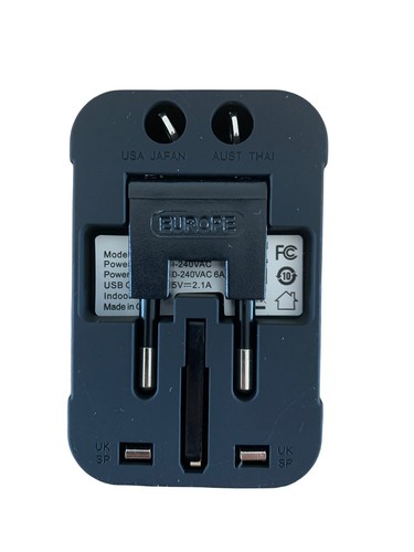 Reisadapter met 2 USB poorten - Afbeelding 3 van 3