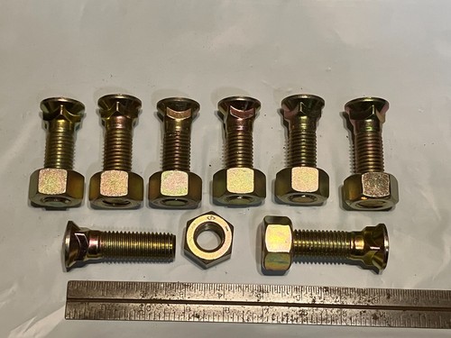 Grade 8 Plow Bolts and Nuts 3/4" by 2 1/2"- lot of 8