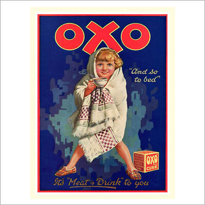 OXO And So To Bed Aluminium Metallschild Büro Garage Küchenwand