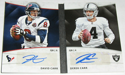2015 Donruss Signature Series Dual Autograph Booklet David Carr & Derek Carr
