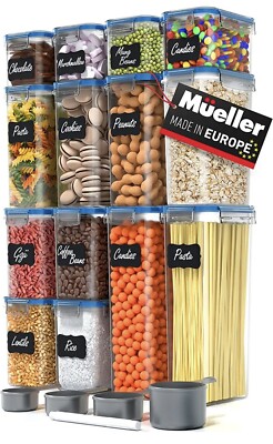 Mueller Airtight Food Storage Container Set with Lids | 14-Piece DARK BLUE