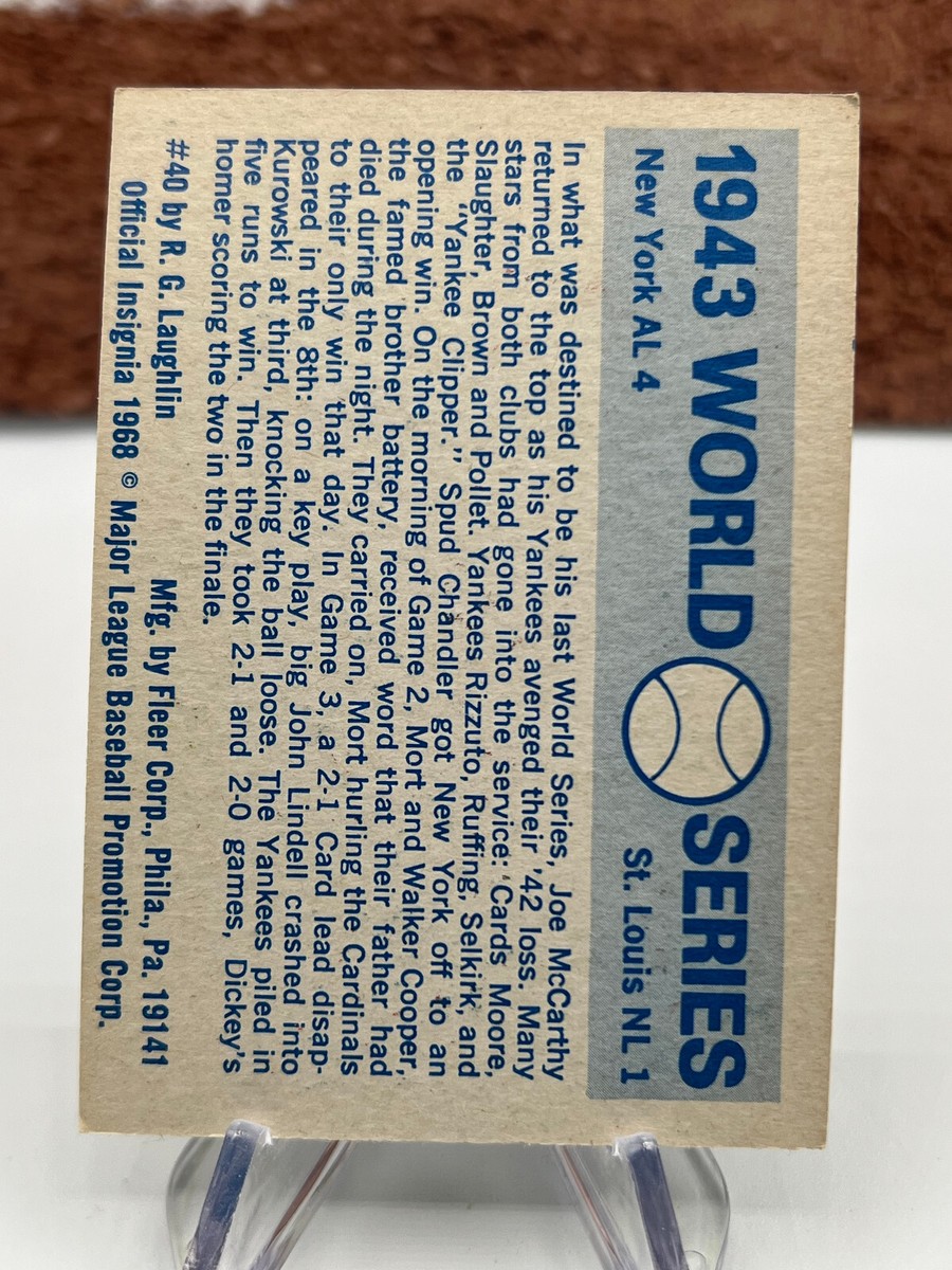 1970 Fleer R.G. Laughlin #40 1943 World Series (Cardinals vs
