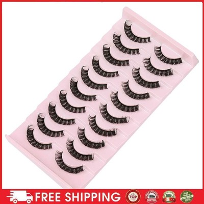 K- 10 Pairs Russian Strip Lashes Eyelashes Natural Fluffy 3D Effect Fake Synthet