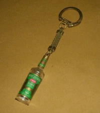 4.5" Wolfschmidt Vodka Bottle Keychain (Holland) Plastic & Brass Miniature