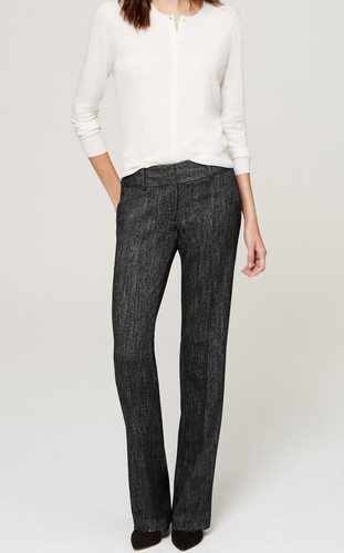 Ann Taylor LOFT Herringbone Trousers 