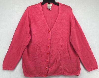 White Stag Women's  Heavyweight Dusty Rose Button Up Sweater Size 18W/20W