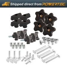 POWERTEC Jig and Fixture T-Track Hardware Kit w/Knobs and Threads, 46pcs (71173)
