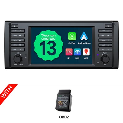 OBD+Head Unit Android 13 7'' IPS Car GPS Navi Radio Stereo CarPlay For BMW E39 M5