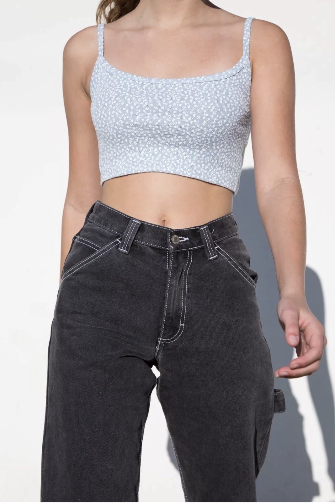 melville crop light blue/ white skylar tank XS/S | eBay