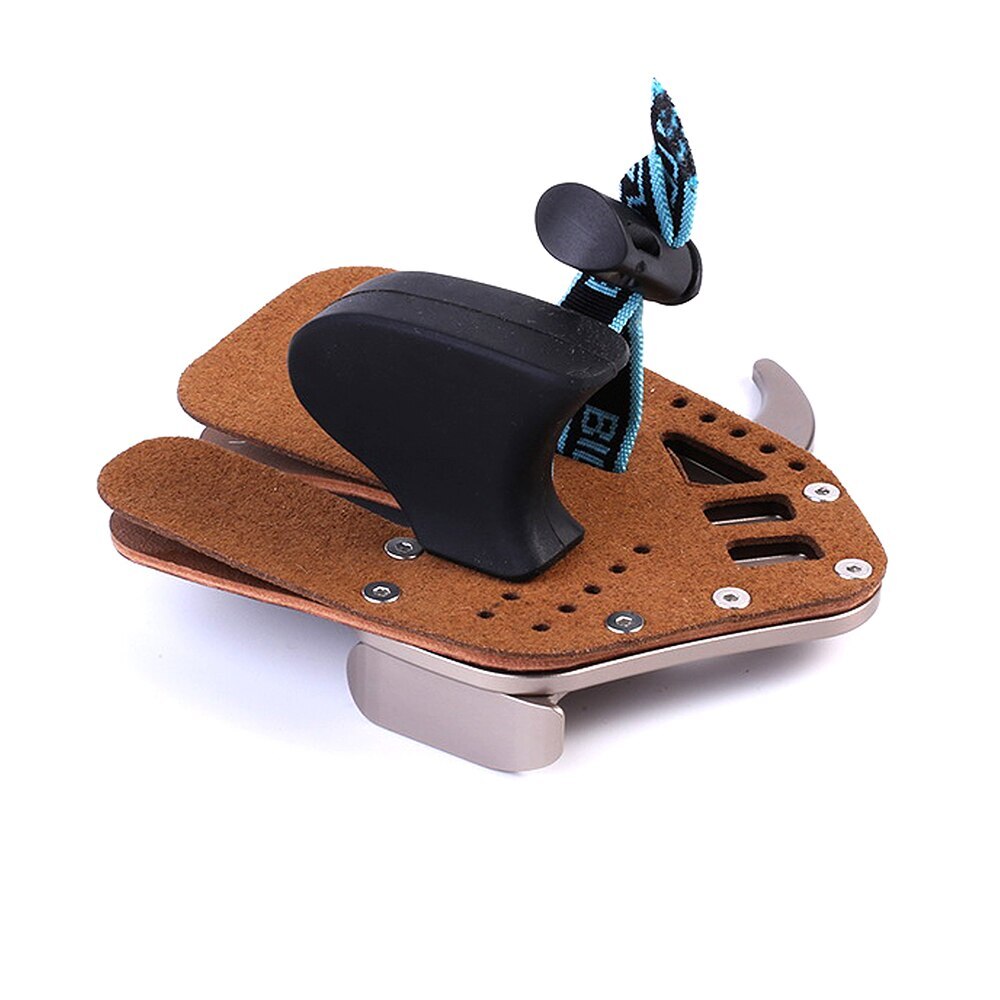 Archery Finger Tab Guard Protection Genuine Leather + Aluminum S/M/L Hunting