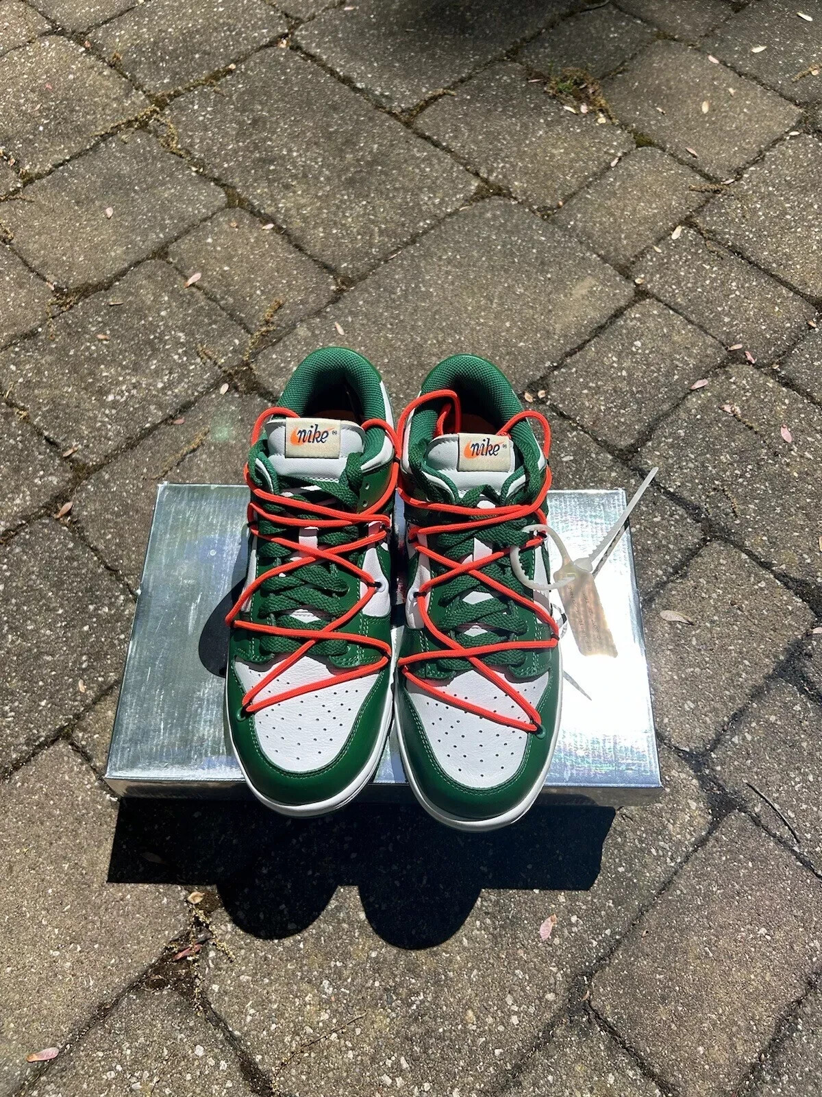 OFF WHITE X NIKE Taglia UK 4 Nike Dunk Low x OFF WHITE verde pino 2019