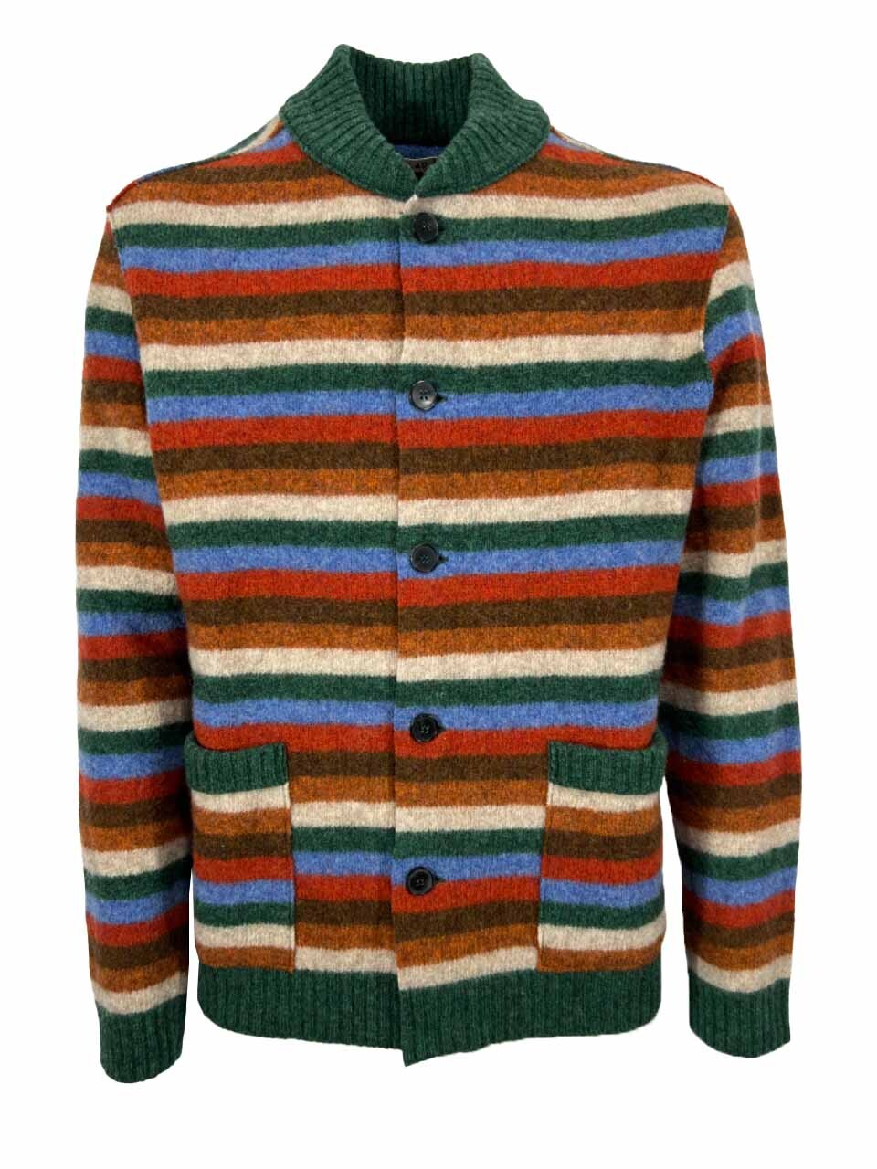 СЫРЬЕ ДЛЯ ЛАБОРАТОРИИ Strickjacke Streifen Mehrfarben PT00005SPL из 100% шотландской пряжи Kuppe