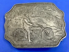Collectors Harley Davidson Motorcycles Montauk Silver Co Belt Buckle,  England 