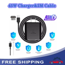 FOR SAMSUNG HUAWEI CHARGING SET 45W FAST WALL CHARGER + 2M USB-C CHARGING CABLE