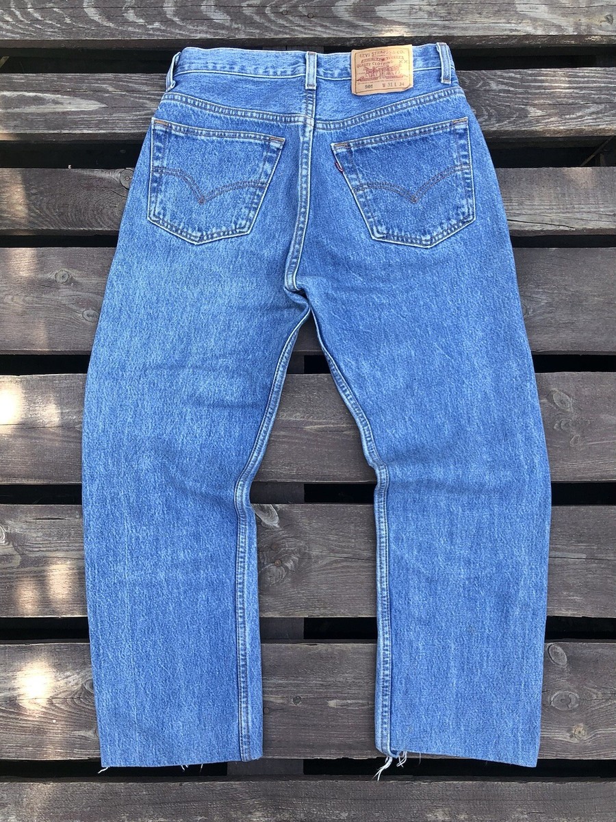 Levis 501 Vintage Denim Jeans Made in USA Custom Cut Size W31 L34
