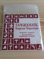 jeu Tangram magnétique de poche publicité Société Générale ancien logo, TBE