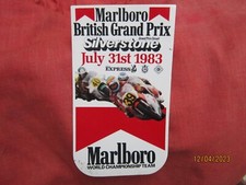 MARLBORO BRITISH GRAND PRIX 1983 SILVERSTONE MOTORRAD AUFKLEBER