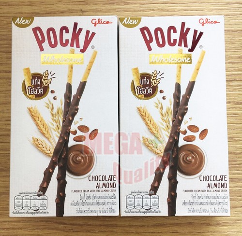 2 x Bastoncini Biscotti Pocky Salutari Cioccolato Mandorle Snack Giapponese 36g-