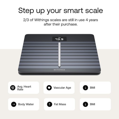 Withings Body Cardio – Premium Wi-Fi composizione corporea scala intelligente grasso corporeo BMI - Foto 2 di 6