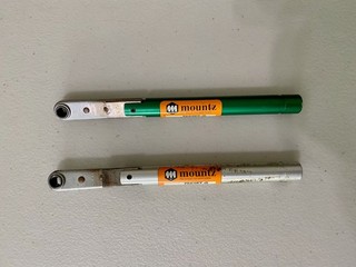 Two Mountz In Lb Torque Wrenches Preset to 16 and 48 In Lb's
