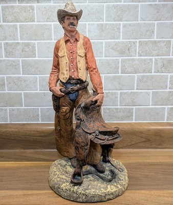 Daniel Monfort Original Cowboy, Western Cast Stone Art Sculpture
