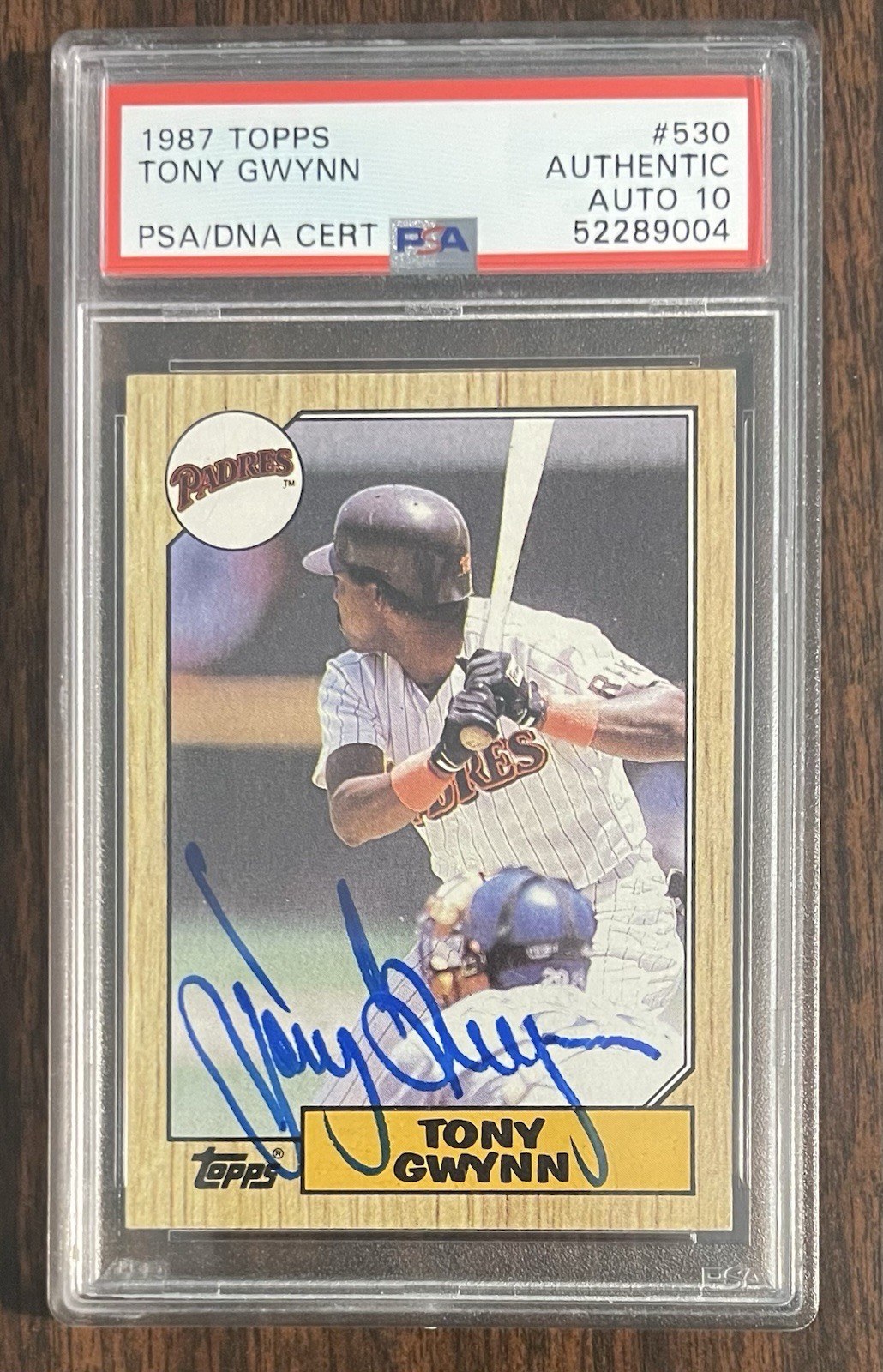Tony Gwynn 1987 Topps #530 HOF AUTO, PSA 10